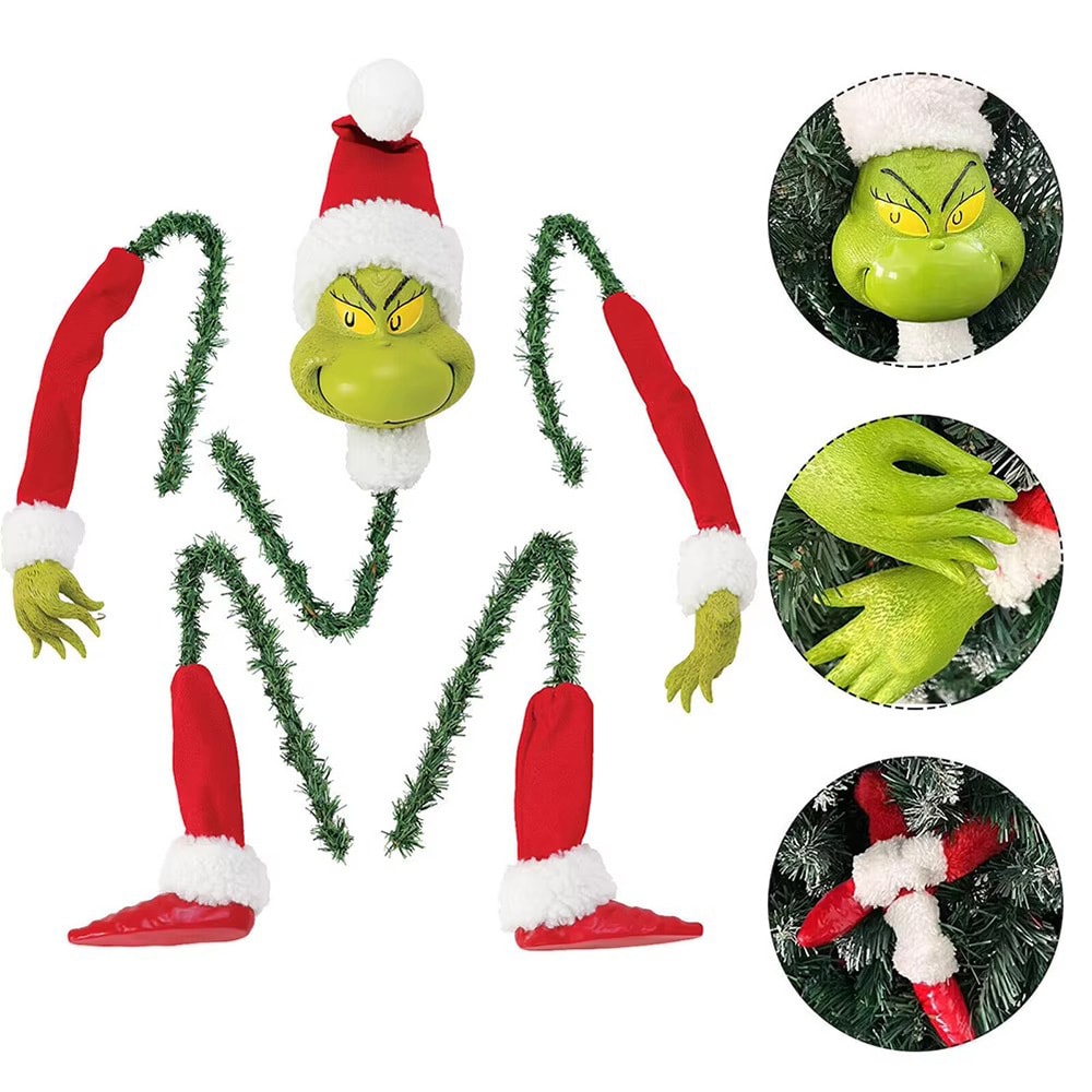 Arms Legs Grinch Tree Topper Holder Elf Body Tree Decoration For Xmas 1