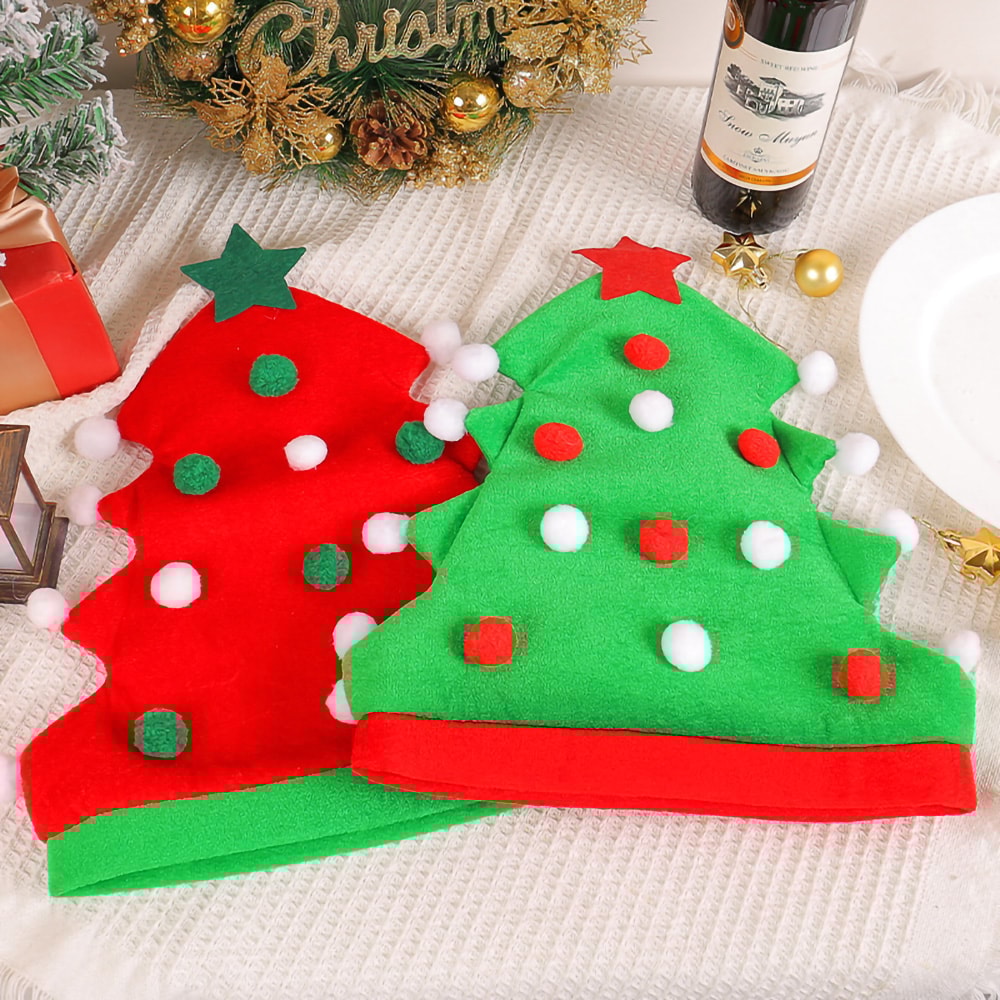Funny Christmas Tree Hat Beanie Xmas Cap For Kids Christmas Santa Hat Holiday Party Decorations 3