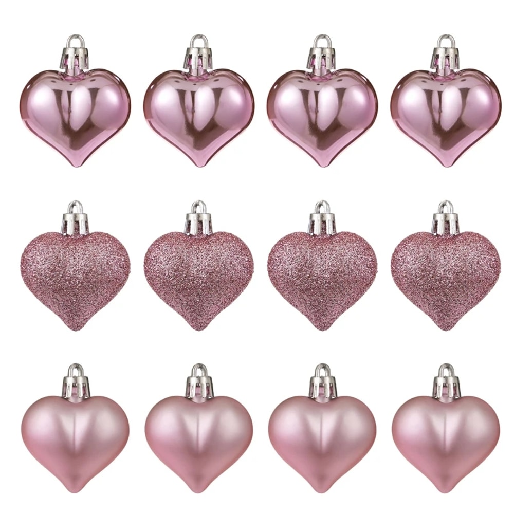 Heart Pendant Valentine Day Heart Ball Decorations Hanging Ornament For Christmas Tree 4
