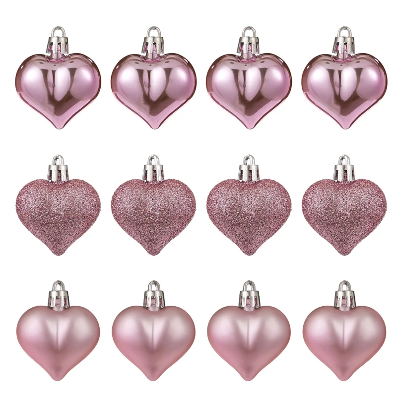 Heart Pendant Valentine Day Heart Ball Decorations Hanging Ornament For Christmas Tree 4