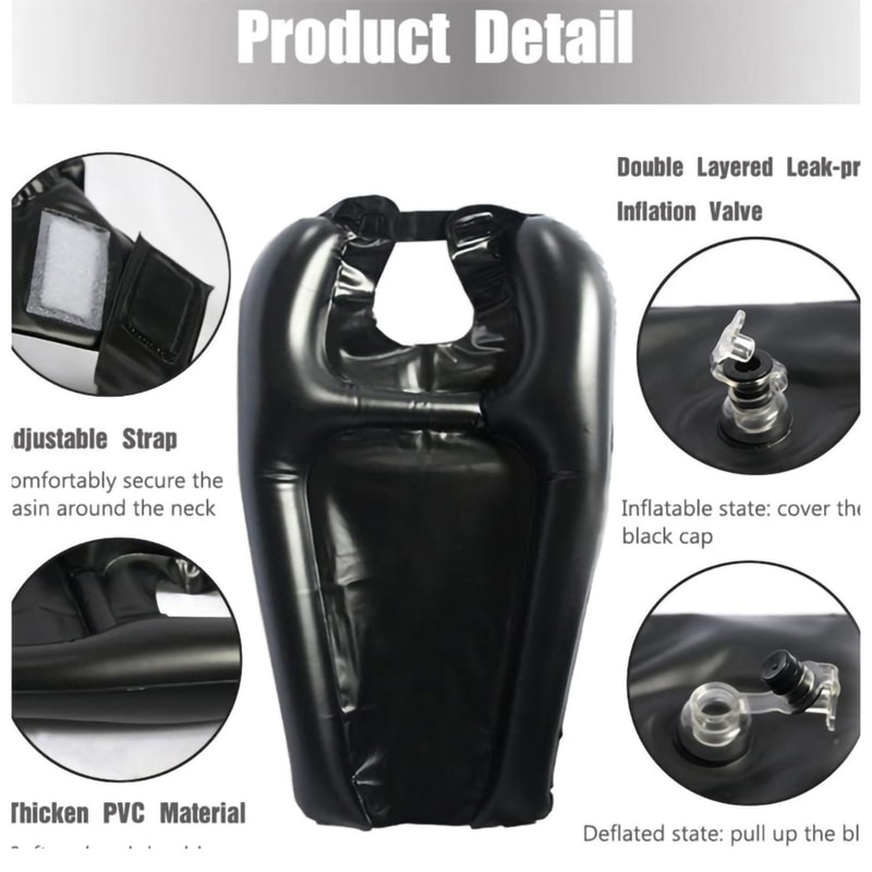 Inflatable Salon Hair Portable Shampoo Basin, PVC Mobile Wash Sink for Elderly, Disabled, Injured, Pregnant