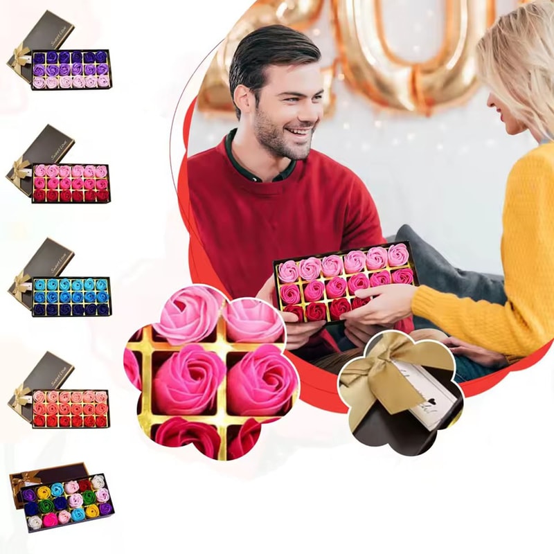 Scented Bath Soap Flower Soap Rose Flowers Gift Box Creative Hand Gifts Fake Flower Wedding Valenti 2