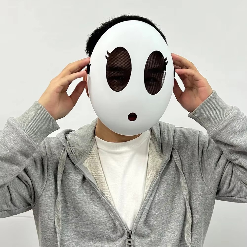 Shy Guy Mask Cosplay, Unisex Adult Plastic Halloween Masks, Carnival Party Costume Prop, Funny Cartoon Character