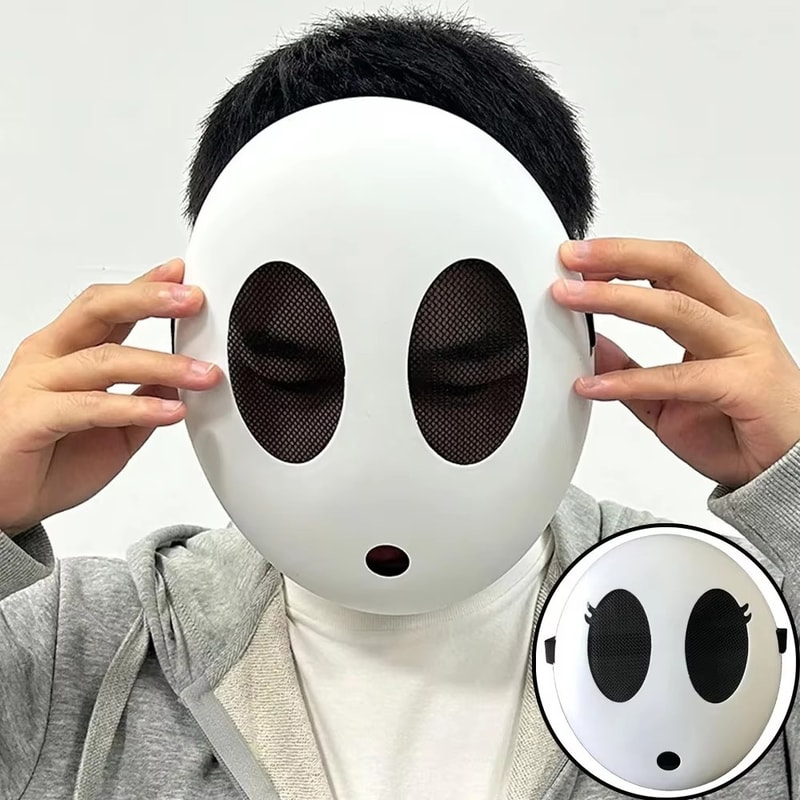Shy Guy Mask Cosplay, Unisex Adult Plastic Halloween Masks, Carnival Party Costume Prop, Funny Cartoon Character