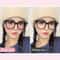 Fashion Round Sunglasses For Girls Pink Blush Gradient Glasses Transparent Black Frame Eyewear 3