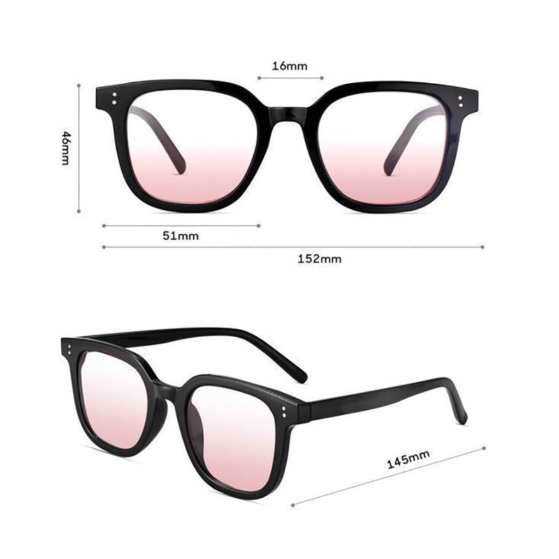 Fashion Round Sunglasses For Girls Pink Blush Gradient Glasses Transparent Black Frame Eyewear 4