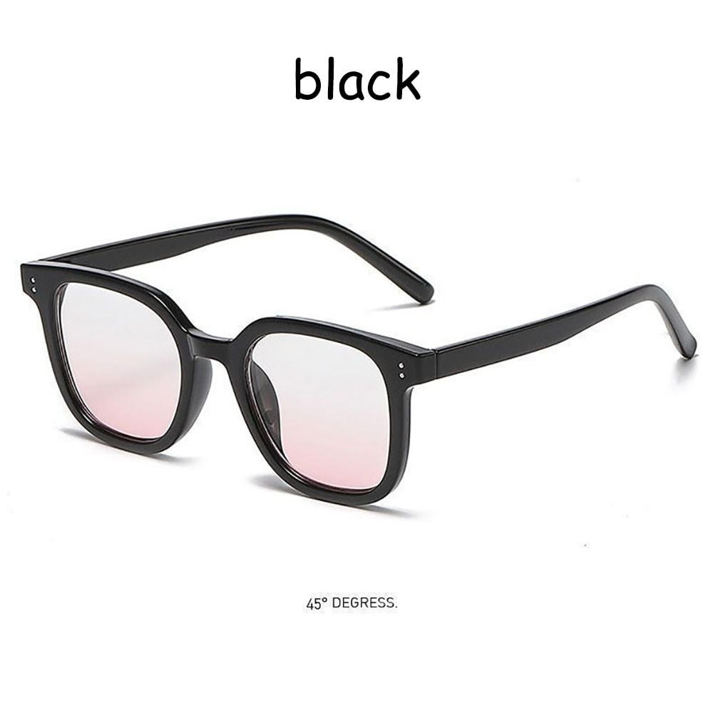 Fashion Round Sunglasses For Girls Pink Blush Gradient Glasses Transparent Black Frame Eyewear 5