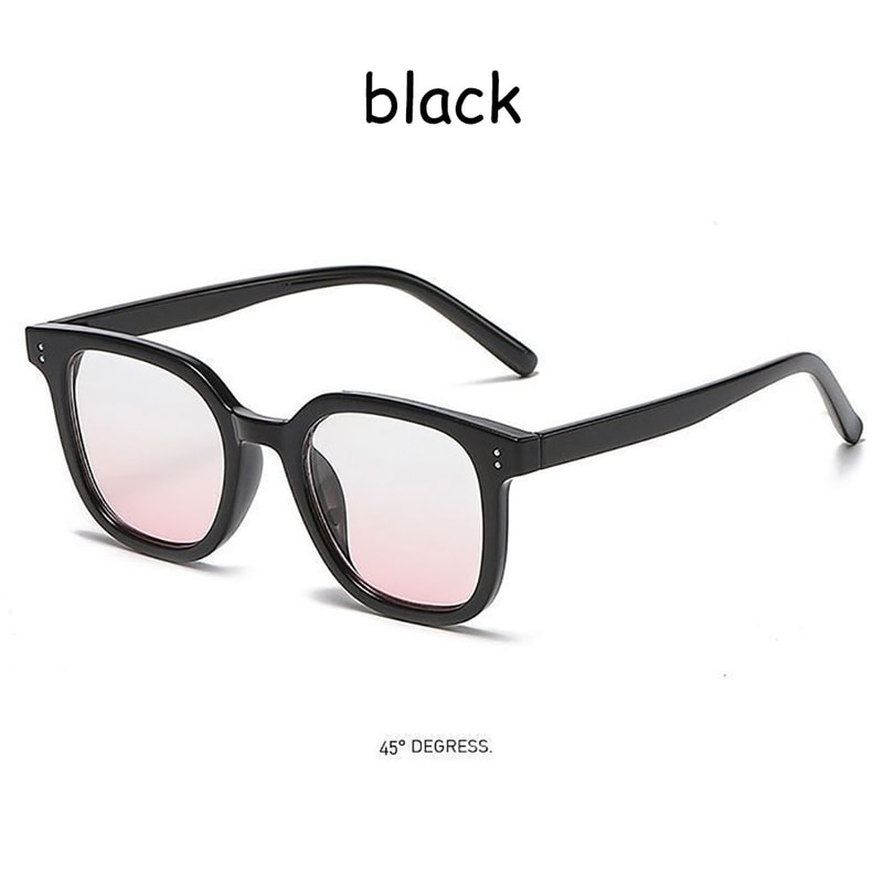 Fashion Round Sunglasses For Girls Pink Blush Gradient Glasses Transparent Black Frame Eyewear 5