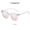 Fashion Round Sunglasses For Girls Pink Blush Gradient Glasses Transparent Black Frame Eyewear 6