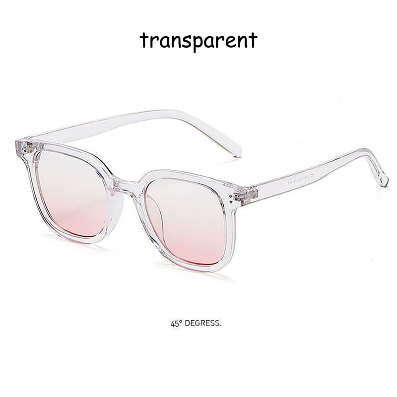 Fashion Round Sunglasses For Girls Pink Blush Gradient Glasses Transparent Black Frame Eyewear 6