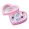 Beautiful Colorful Diamante Children Ring Plastic Diamond Jewelry Set With HeartShaped Box For Girl 0