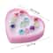 Beautiful Colorful Diamante Children Ring Plastic Diamond Jewelry Set With HeartShaped Box For Girl 2