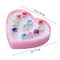 Beautiful Colorful Diamante Children Ring Plastic Diamond Jewelry Set With HeartShaped Box For Girl 2