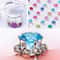Beautiful Colorful Diamante Children Ring Plastic Diamond Jewelry Set With HeartShaped Box For Girl 3