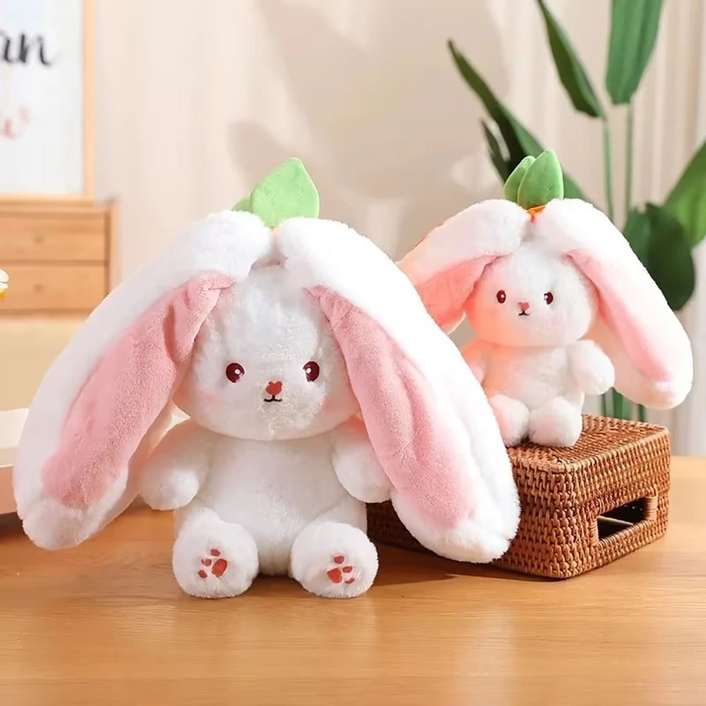 Delicate Soft Cute Deformed Rabbit Plush Toy, Strawberry Carrot Style, Ideal Birthday Gift