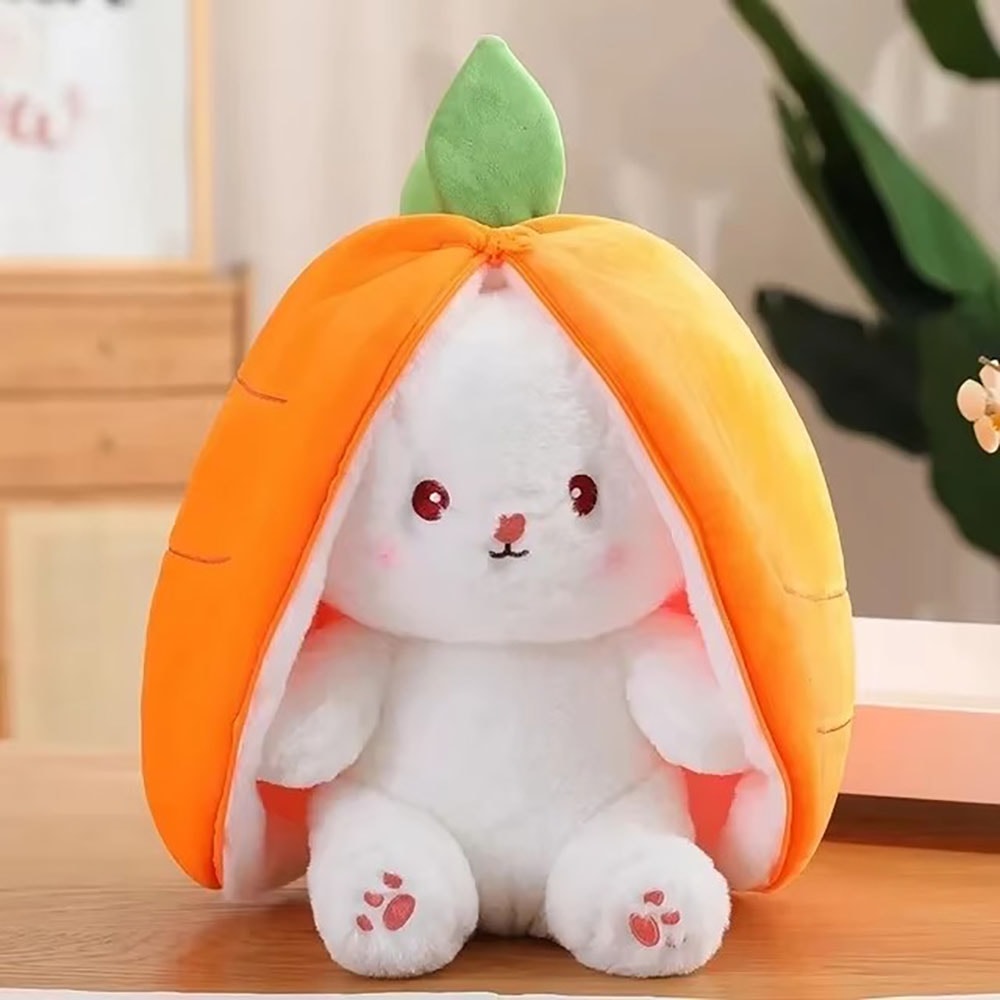 Delicate Soft Cute Deformed Rabbit Plush Toy, Strawberry Carrot Style, Ideal Birthday Gift