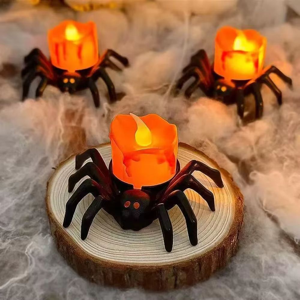 Beautiful Halloween Pumpkin Lanterns LED Candlelight Spider Props Festive Halloween Gifts 0