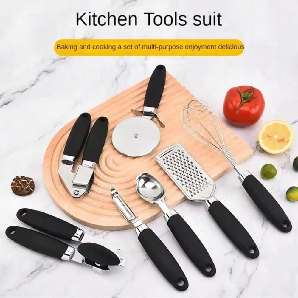 Stainless Steel Kitchen Utensils Set With Silicone Handles 2
