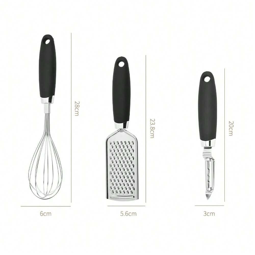 Stainless Steel Kitchen Utensils Set With Silicone Handles 5