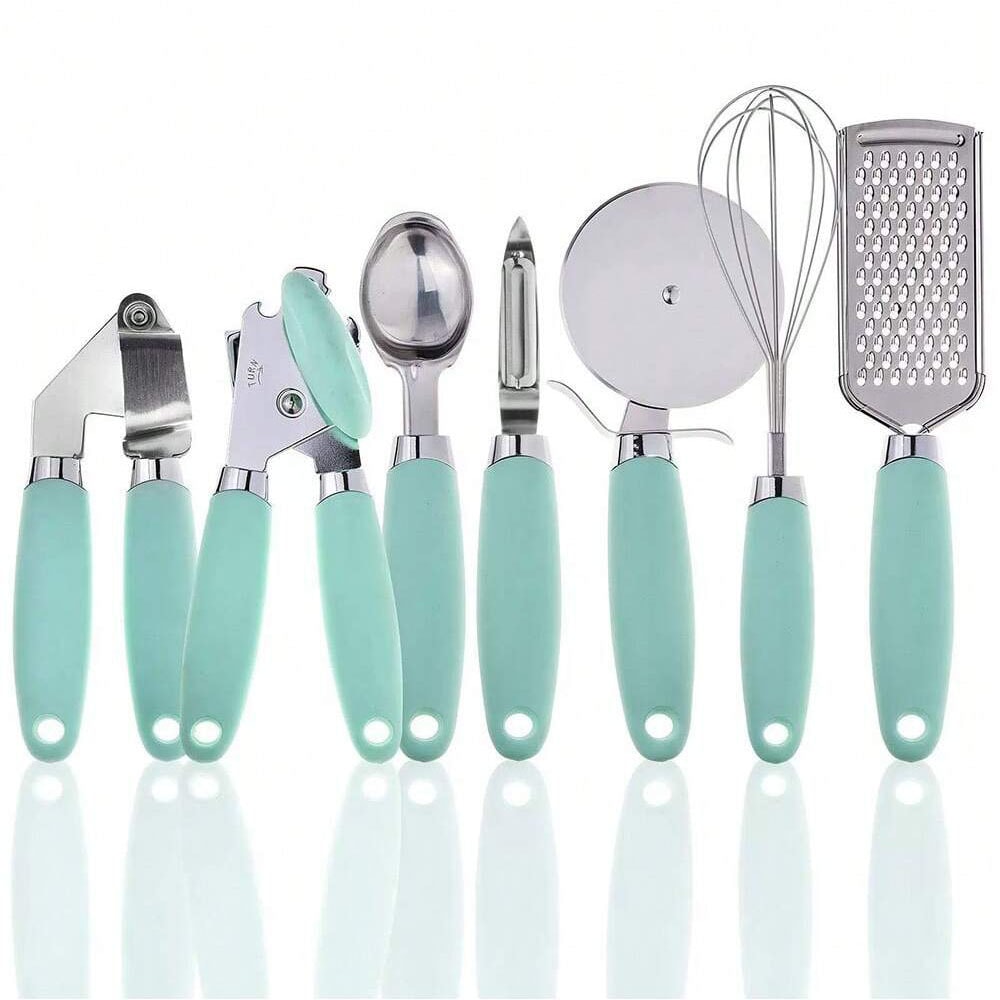 Stainless Steel Kitchen Utensils Set With Silicone Handles 7