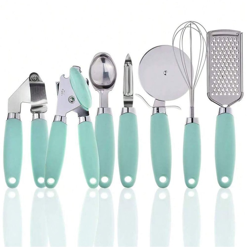 Stainless Steel Kitchen Utensils Set With Silicone Handles 7