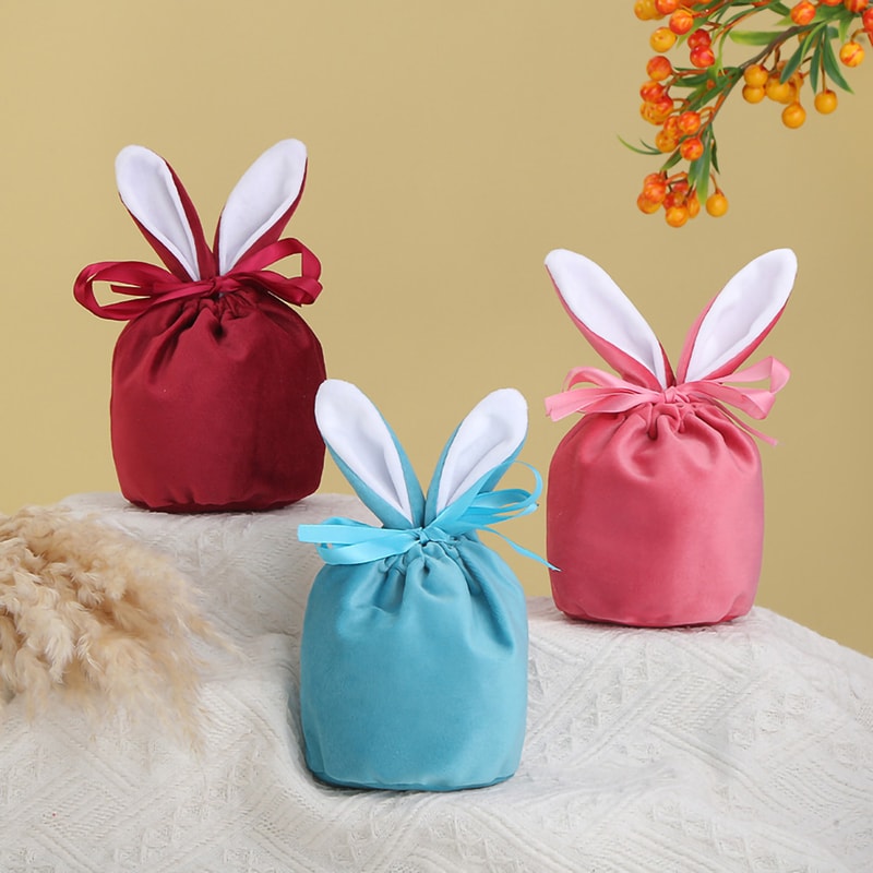 Cloth Pouch Easter Rabbit Ears Cute Bunny Gift Bags Chocolate Bags For Wedding Birthday Party Favor 1