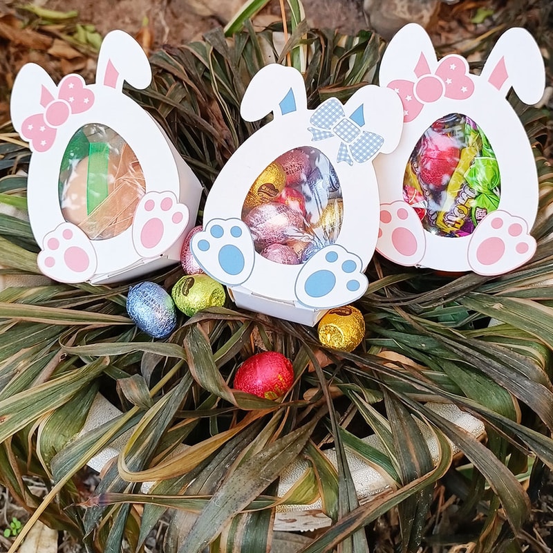 Happy Easter Biscuit Chocolate Packaging Box Cute Rabbit Ear Paper Candy Boxes 0