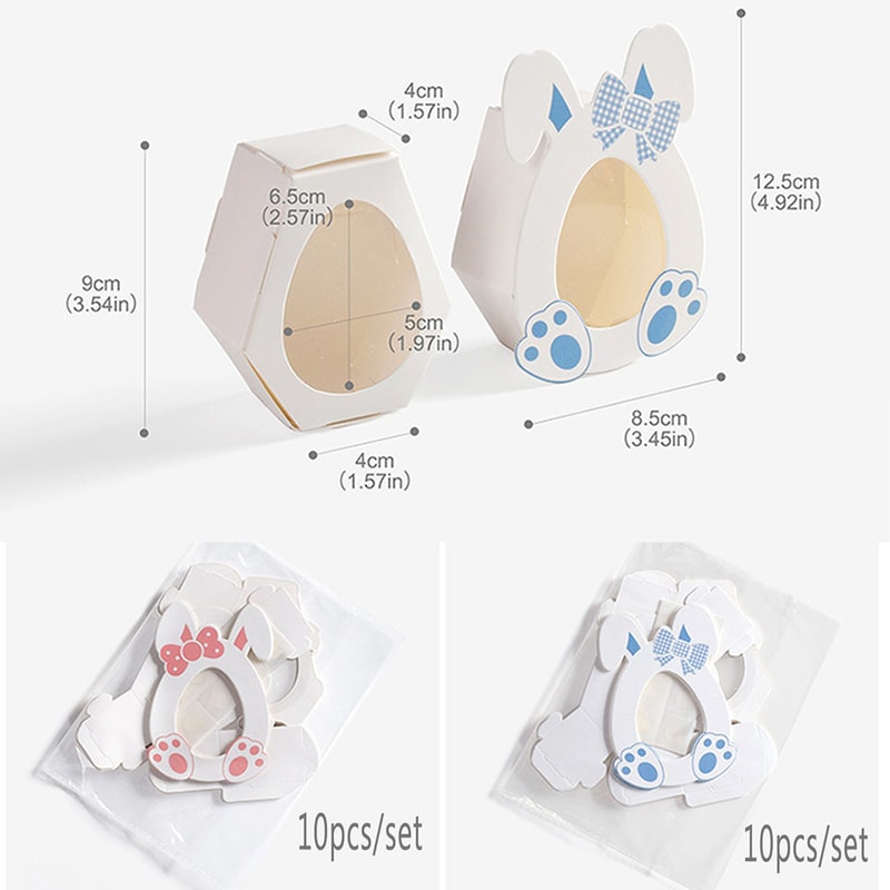 Happy Easter Biscuit Chocolate Packaging Box Cute Rabbit Ear Paper Candy Boxes 3