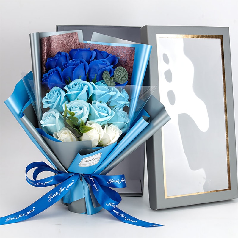Rose Soap Bouquet Gift Box Artificial Soap Flower Rose Bouquet Wedding Valentines Day Birthday Deco 7
