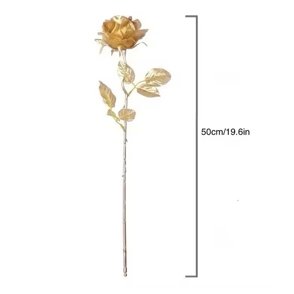 Golden Silk Rose, Wedding Decoration, Living Room Flower, Photography Props, Single Branch Rose