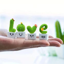 mini resin succulent cactus green plant, car office home living room decoration, auto interior craft sculpture