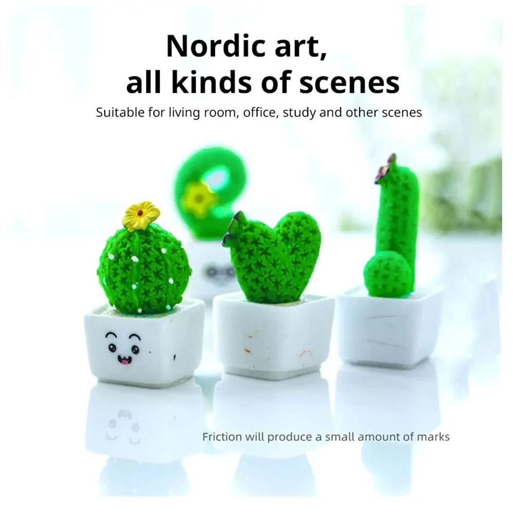 Mini Resin Succulent Cactus Green Plant Car Office Home Living Room Decoration Auto Interior Craft 3