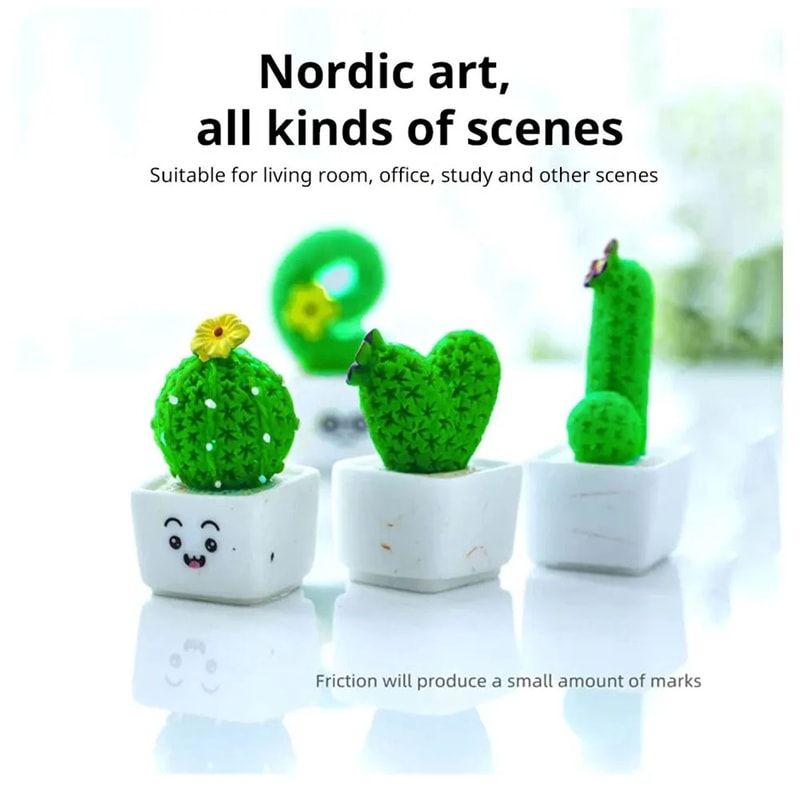 Mini Resin Succulent Cactus Green Plant Car Office Home Living Room Decoration Auto Interior Craft 3