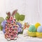 Resin Bunny Figurines with Colorful Easter Beads for Tabletop Spring Decor and Happy Easter Gifts