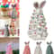Resin Bunny Figurines with Colorful Easter Beads for Tabletop Spring Decor and Happy Easter Gifts