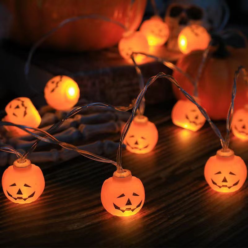 Trick or Treat Halloween Light String with Pumpkin, Skull, Ghost Festival Party Lanterns