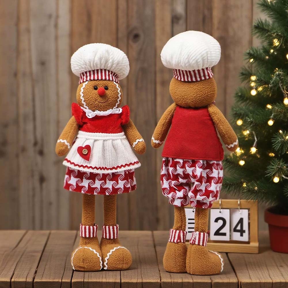 Cute Stretchable Christmas Man Telescopic Doll Ornament, Adorable Gingerbread Home Decor