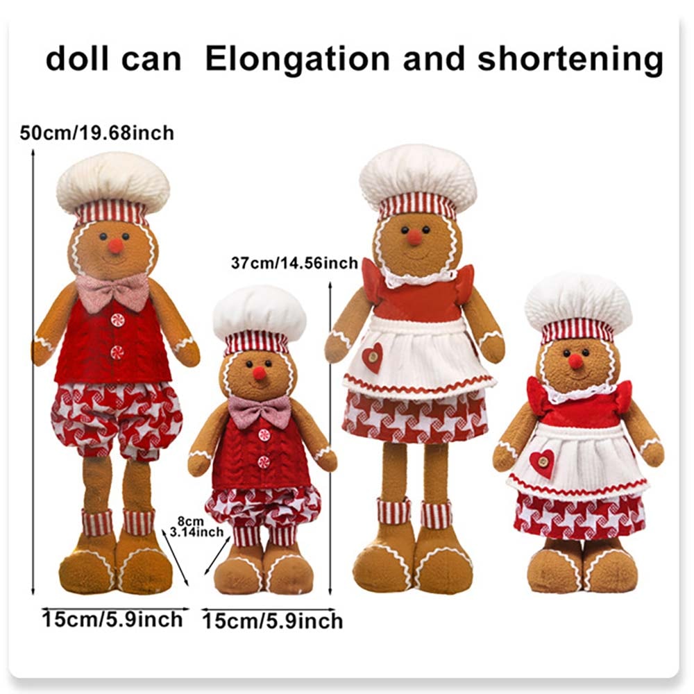Cute Stretchable Christmas Man Telescopic Doll Ornament, Adorable Gingerbread Home Decor