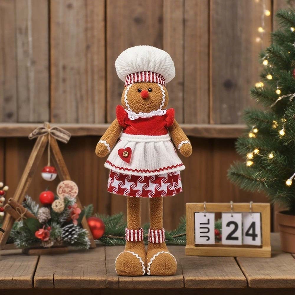Cute Stretchable Christmas Man Telescopic Doll Ornament, Adorable Gingerbread Home Decor