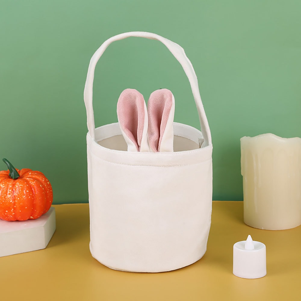 Cute Cartoon Bunny Ears Easter Basket Bag, Candy Egg Handbag for Kids, Easter Party Supplies Gift Packaging Bag