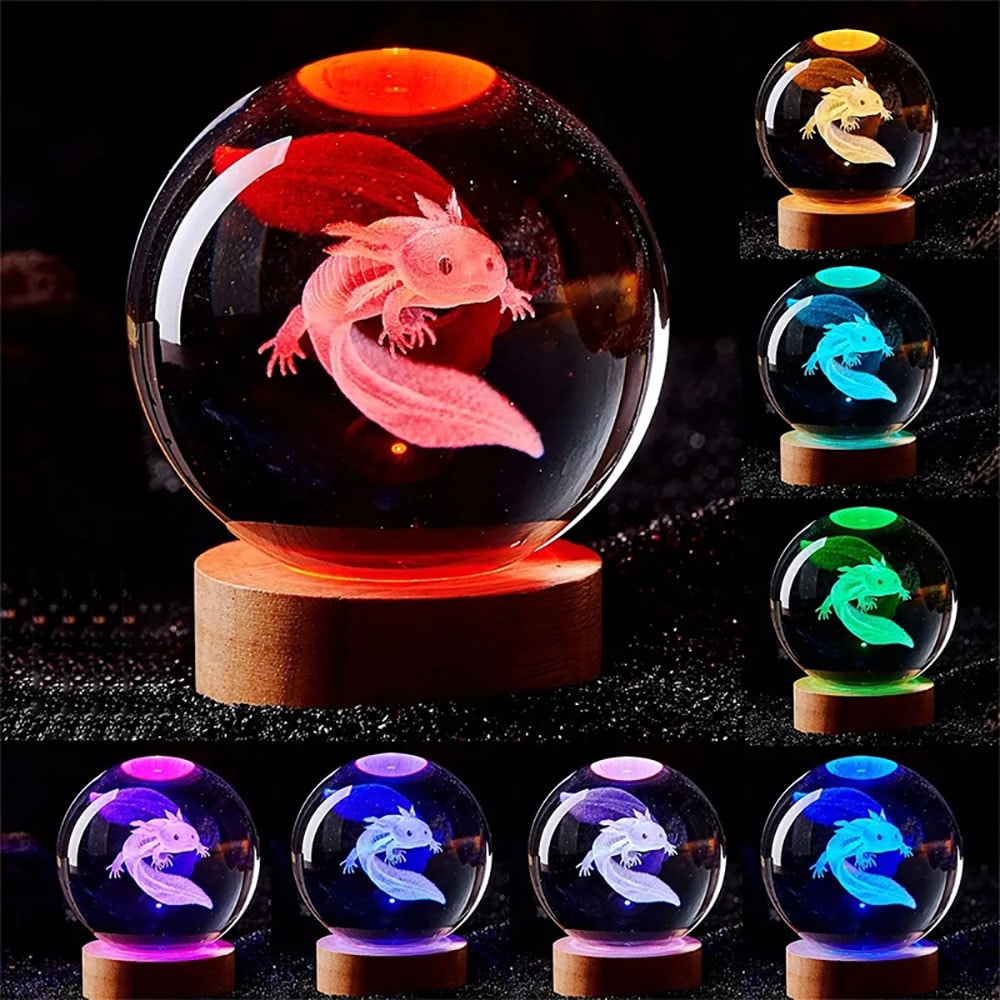 3D Crystal Ball Laser Engraved Night Light Coloured LED Gift For Girlfriend Wife Classmate Children 0