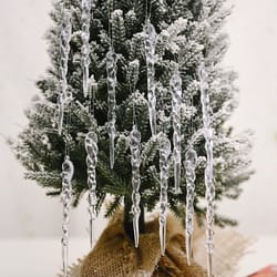 holiday home party decor, crystal clear ice pendants christmas tree ornaments, icicle xmas decorations