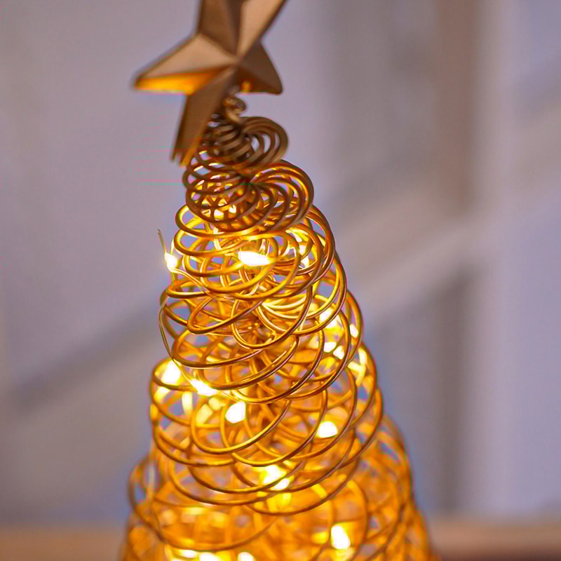 Holiday Tree Lighting Creatively Christmas Lights Tree Fairy Lamp Metal Spiral Star Night Lamp For 1