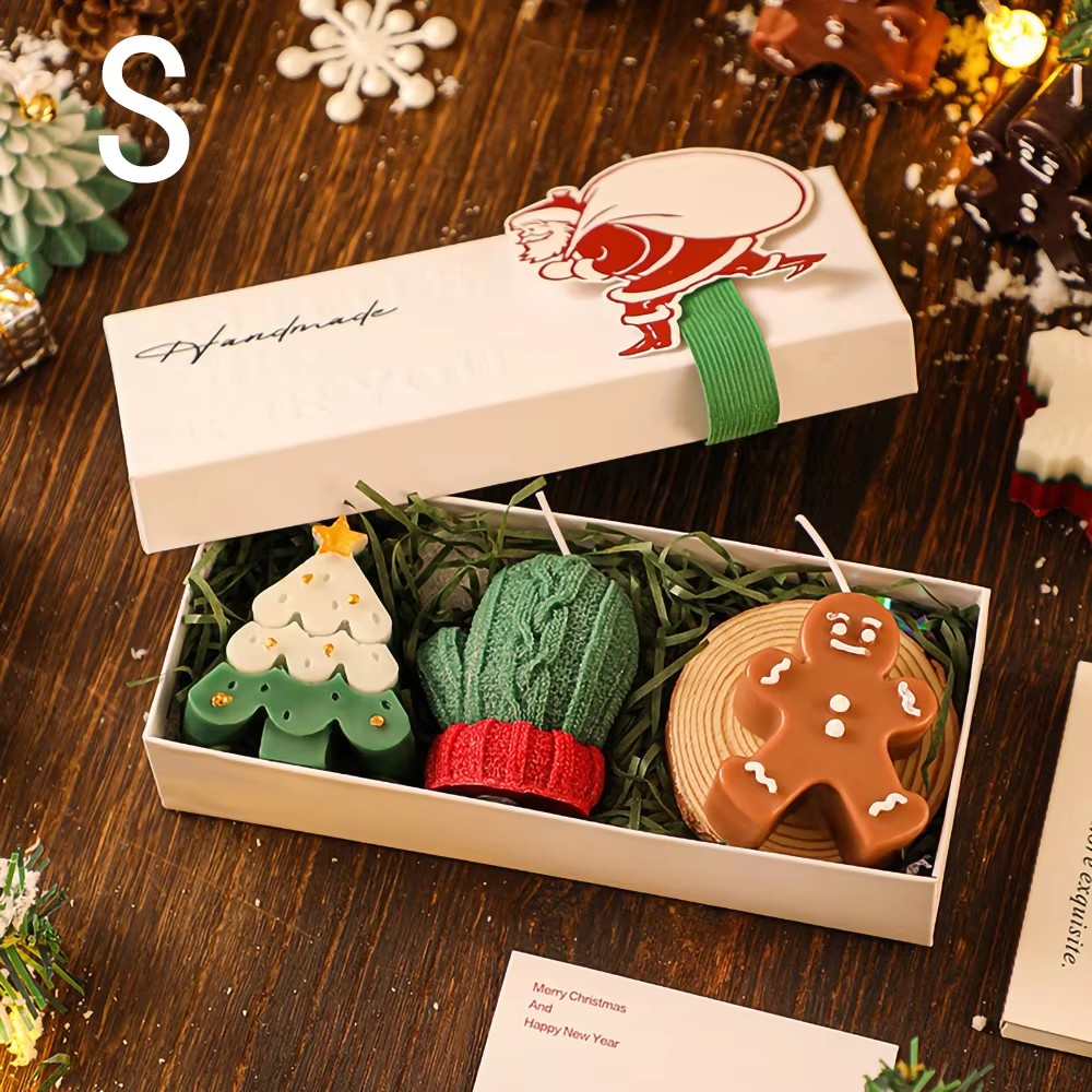 Cute Santa Snowman Elk Aromatherapy Candle Gift Set Christmas Handmade Scented Candle Decor 4