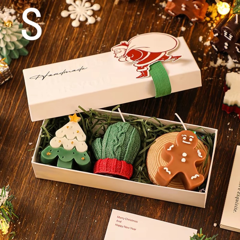 Cute Santa Snowman Elk Aromatherapy Candle Gift Set Christmas Handmade Scented Candle Decor 4