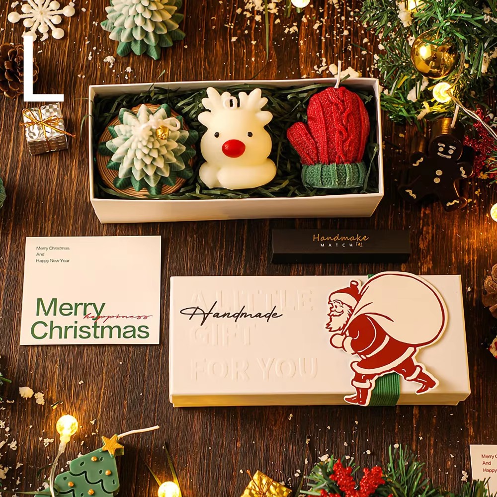 Cute Santa Snowman Elk Aromatherapy Candle Gift Set Christmas Handmade Scented Candle Decor 5