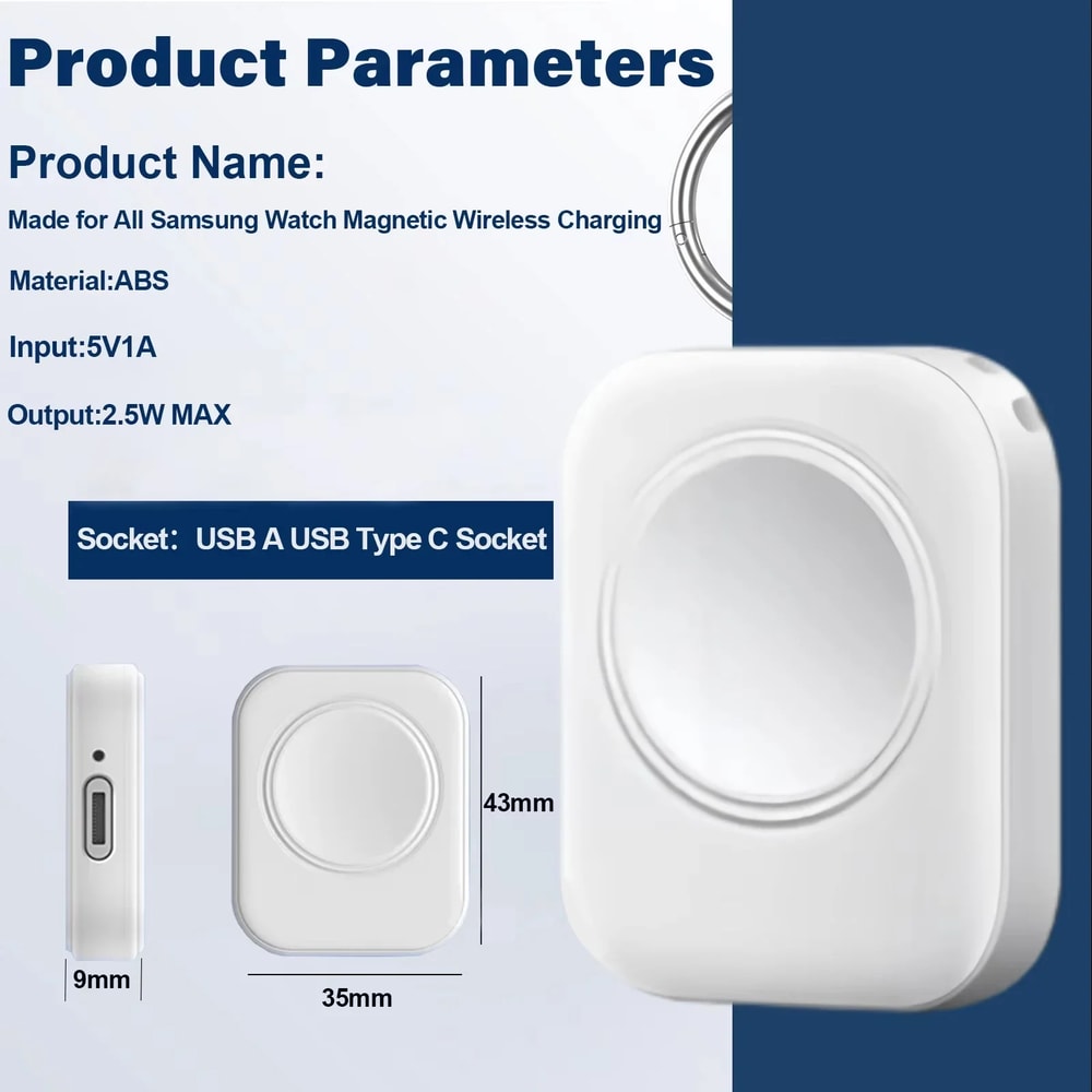 Type C Fast Charger for Samsung Galaxy Watch, Magnetic Wireless Portable Watch USB, Ultra 7 Classic 5 Pro