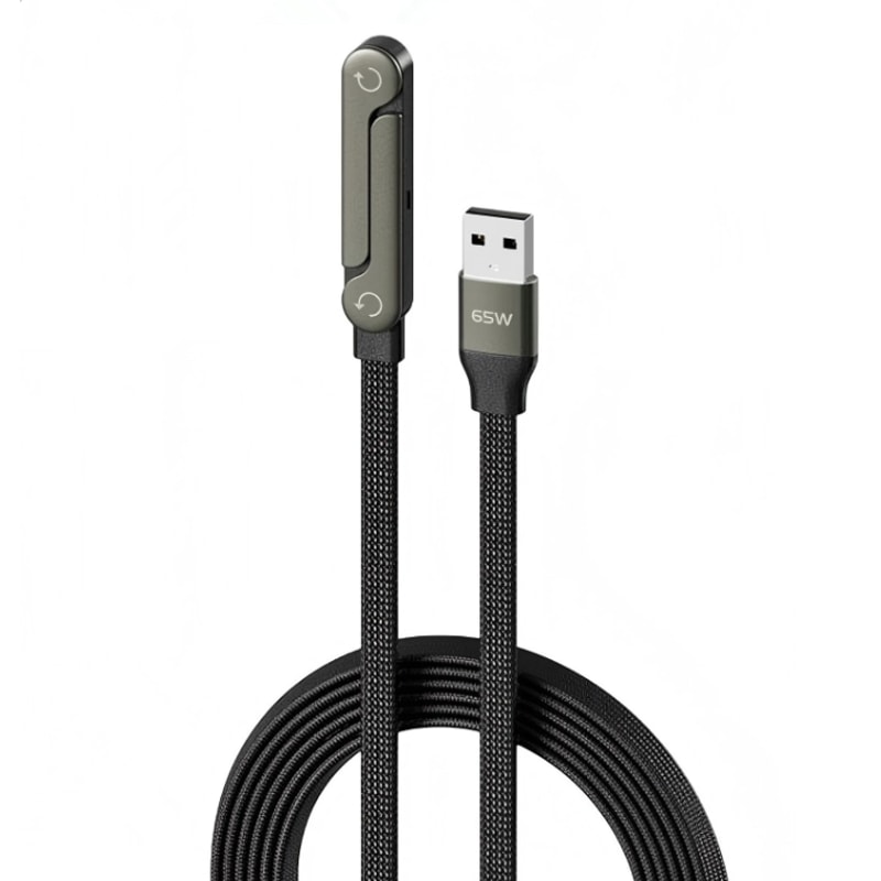 Foldable Mobile Phone Holder With 360 Rotating Charging Data Cable Fast Charging Stand For Tablets