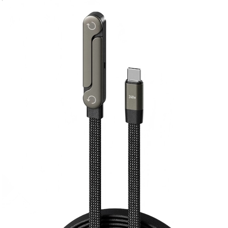 Foldable Mobile Phone Holder With 360 Rotating Charging Data Cable Fast Charging Stand For Tablets