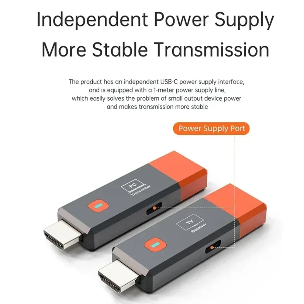 Wireless HDMI Video Transmitter Receiver Kit For Laptop PC Camera TV Stick Projector Monitor Dongle 5